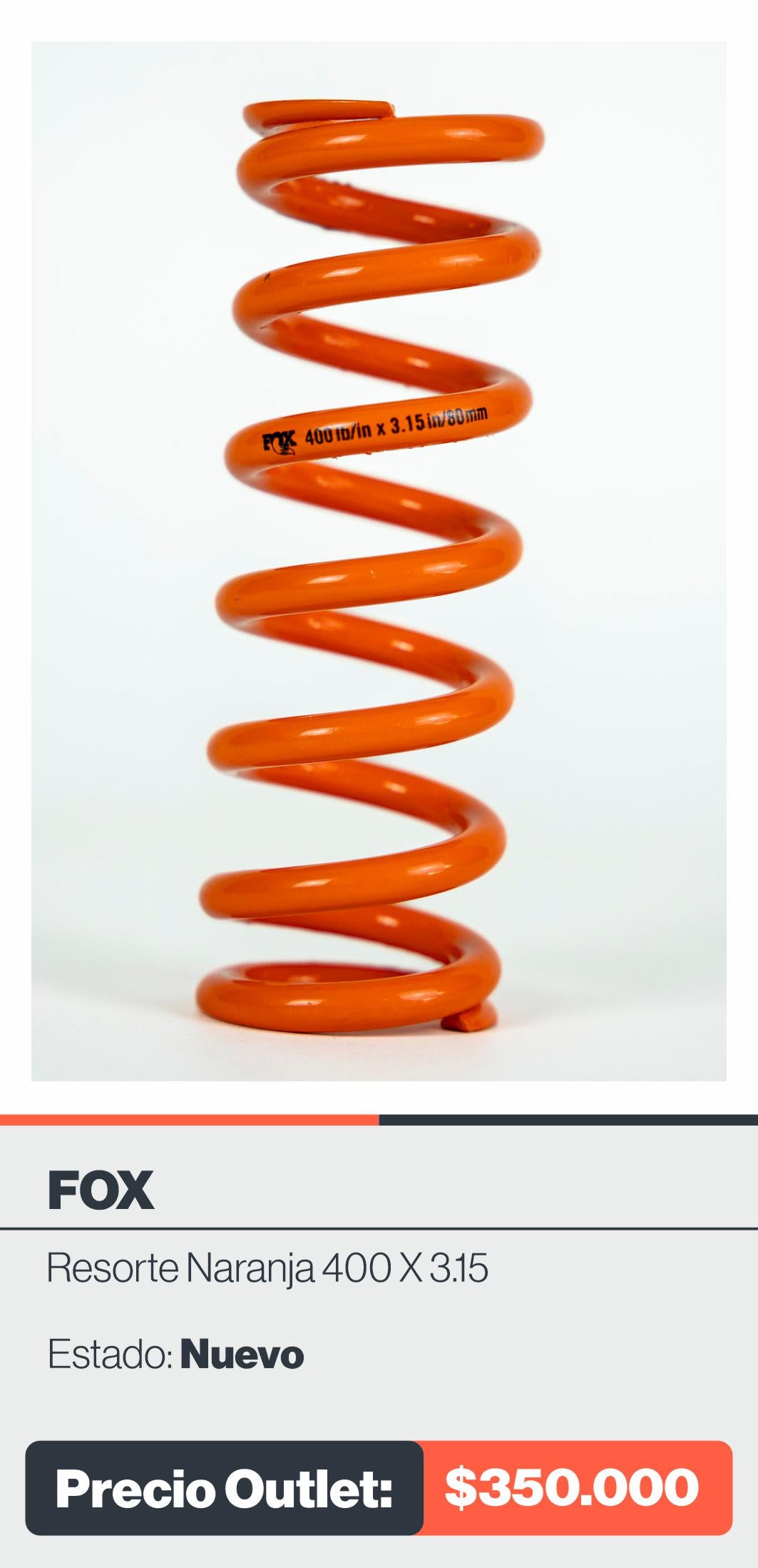 RESORTE FOX NARANJA 400 X 3.15