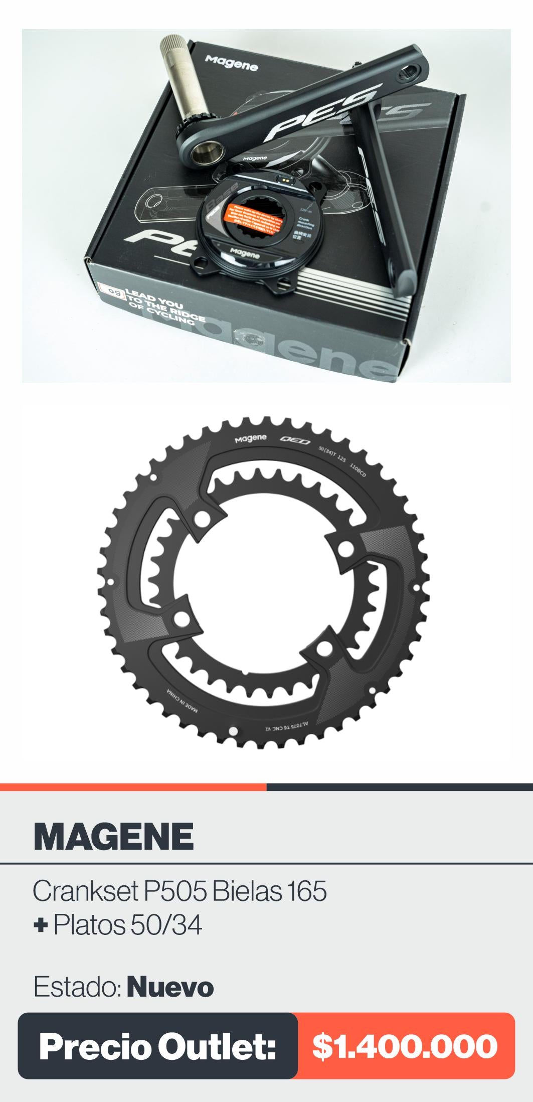 CRANKSET MAGENE P505 BIELAS 165