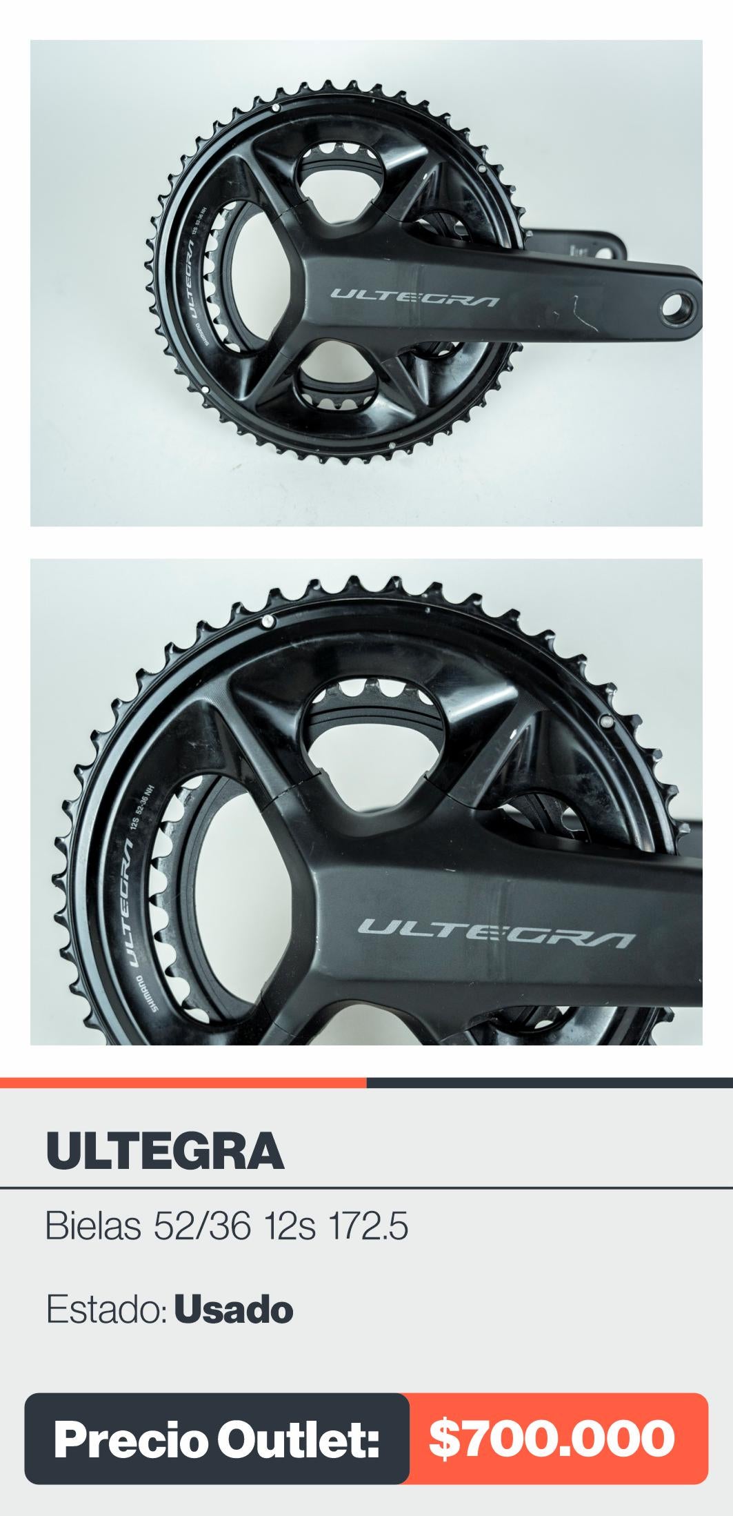 BIELAS ULTEGRA 52/36 12S 172.5 USADAS