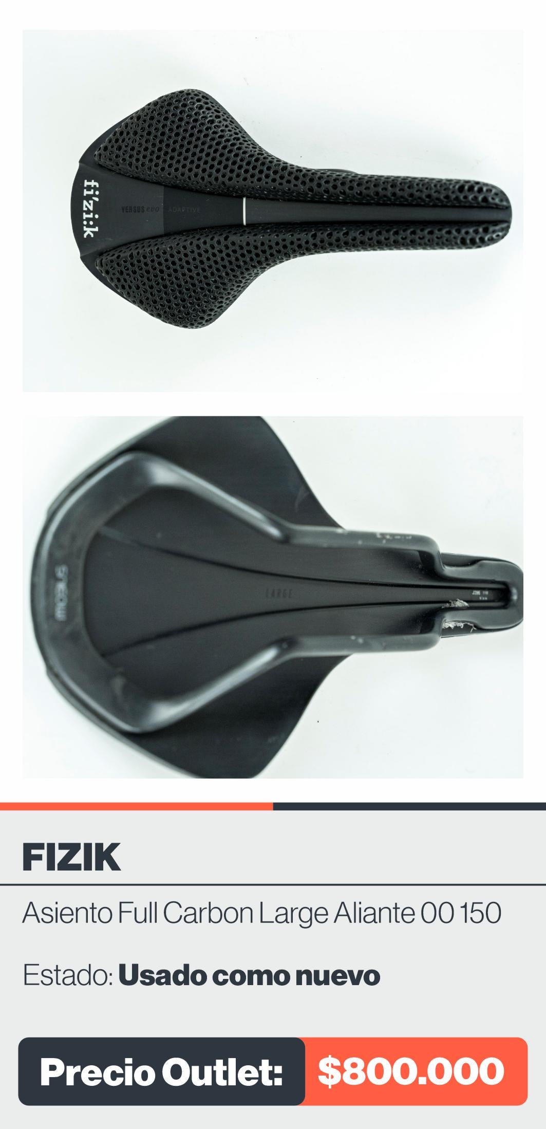 ASIENTO FULL CARBON LARGE FIZIK ALIANTE 00 150