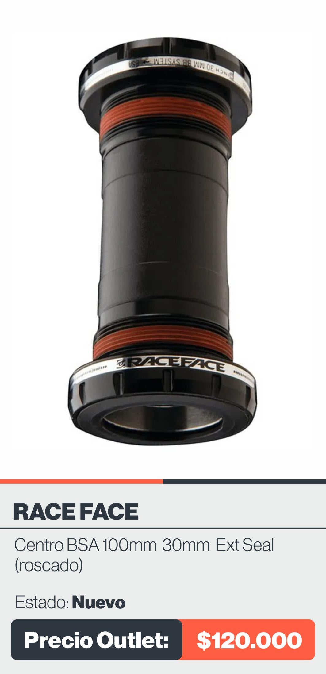CENTRO RACE FACE BSA 100MM 30MM EXT SEAL (ROSCADO)