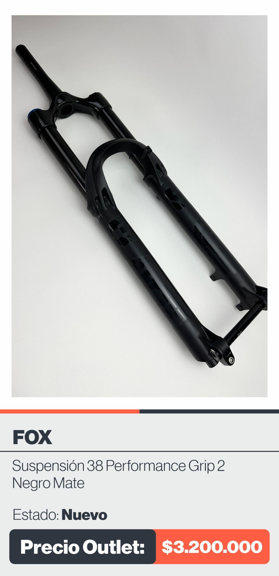 SUSPENSION FOX 38 PERFORMANCE GRIP 2 NEGRO MATE