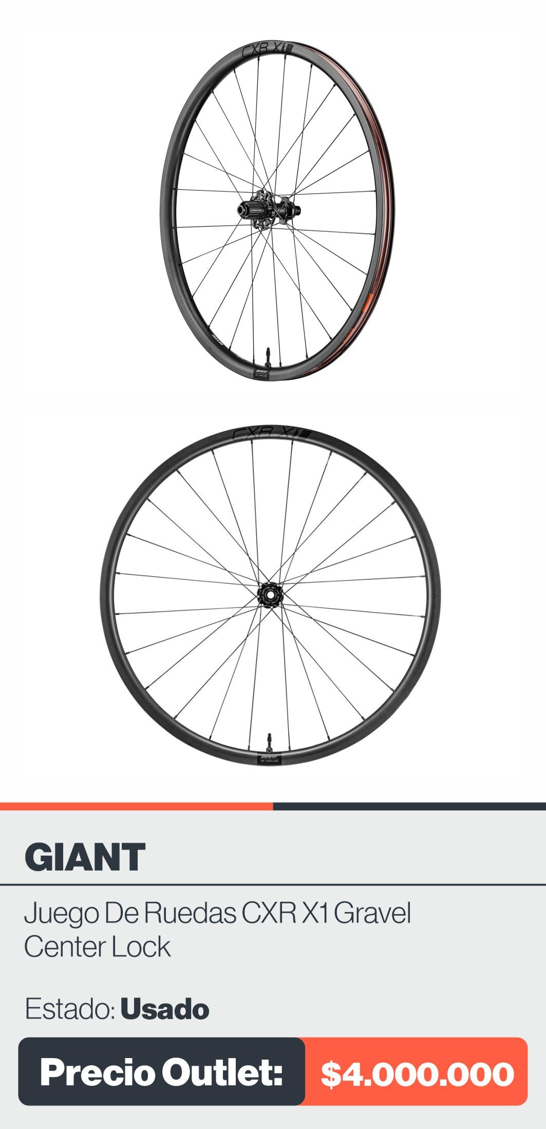 JUEGO DE RUEDAS CXR X1 GRAVEL GIANT CenterLock