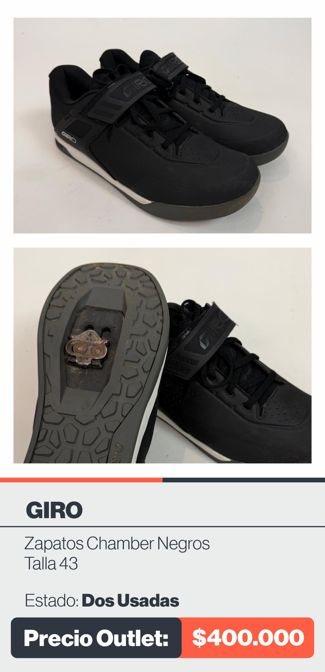 ZAPATILLAS GIRO CHAMBER NEGRAS