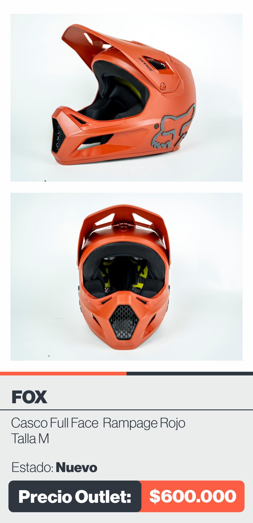 CASCO FULL FACE FOX RAMPAGE ROJO