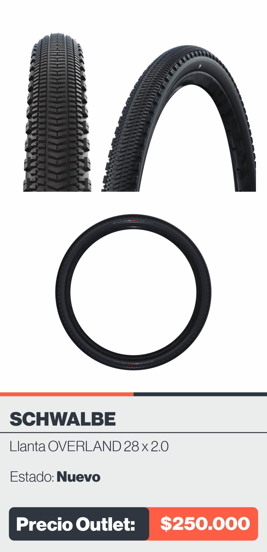 SCHWALBE LLANTA OVERLAND 28 x 2.0