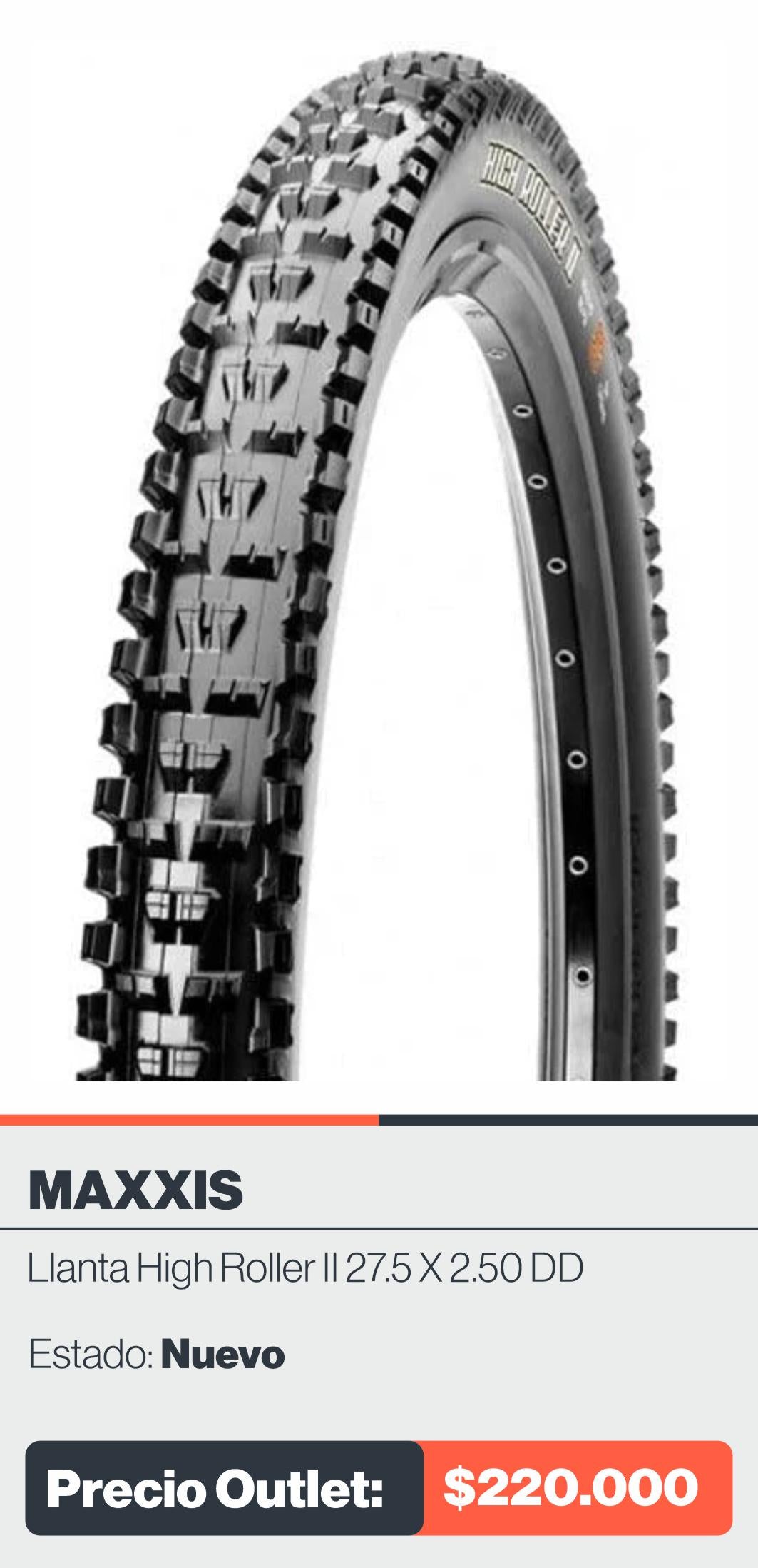 LLANTA HIGH ROLLER II 27.5 X 2.50 DD