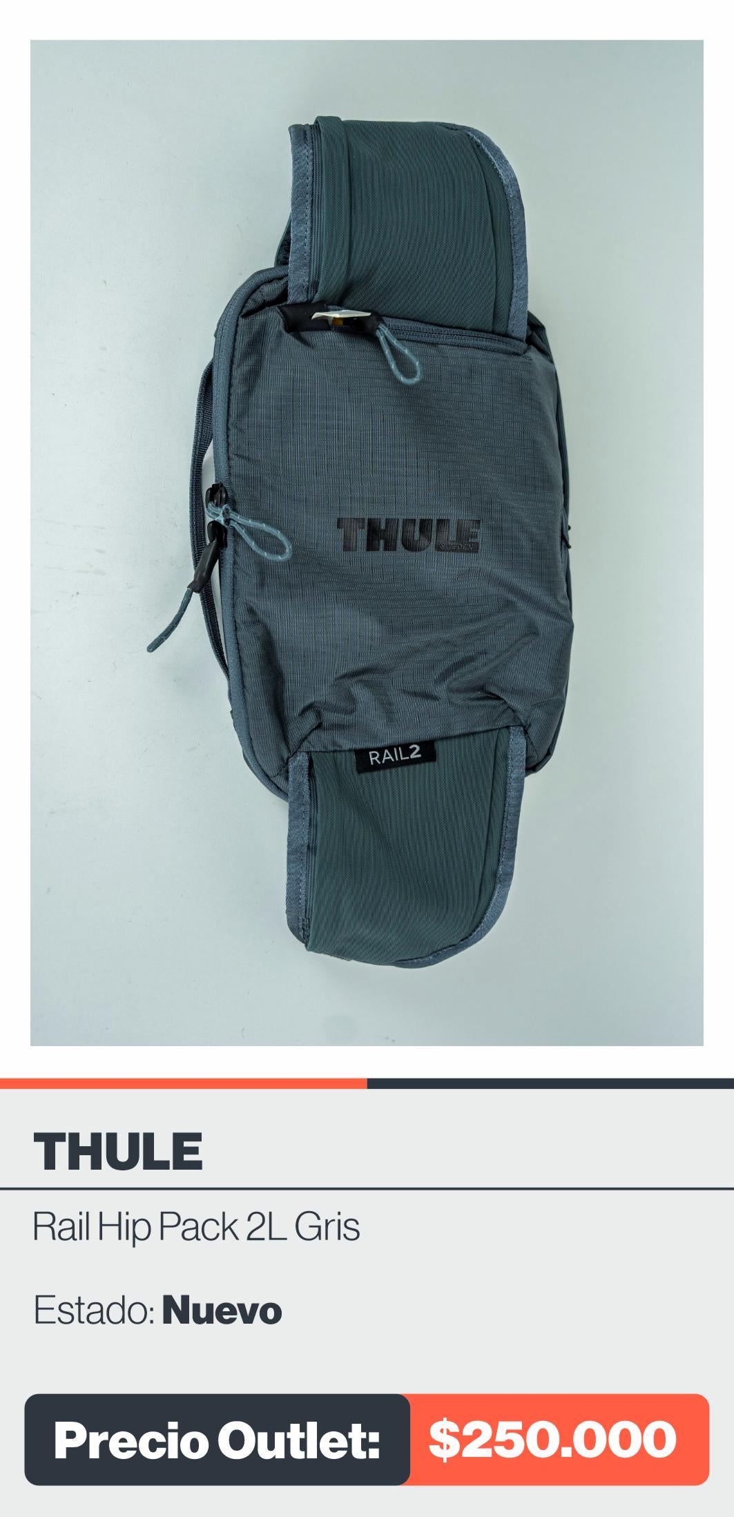 THULE RAIL HIP PACK 2L GRIS